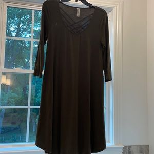 Hunter green soft cross cross dress